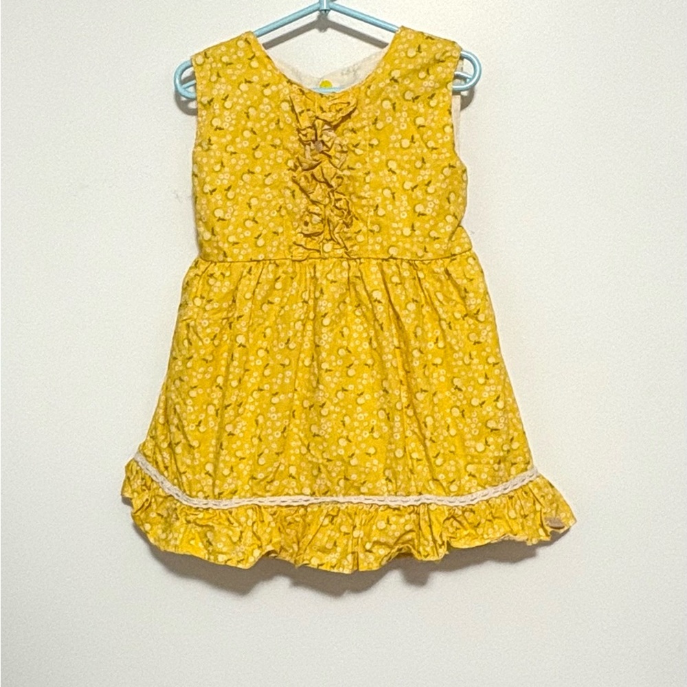Yellow Floral Kids Casual Dress